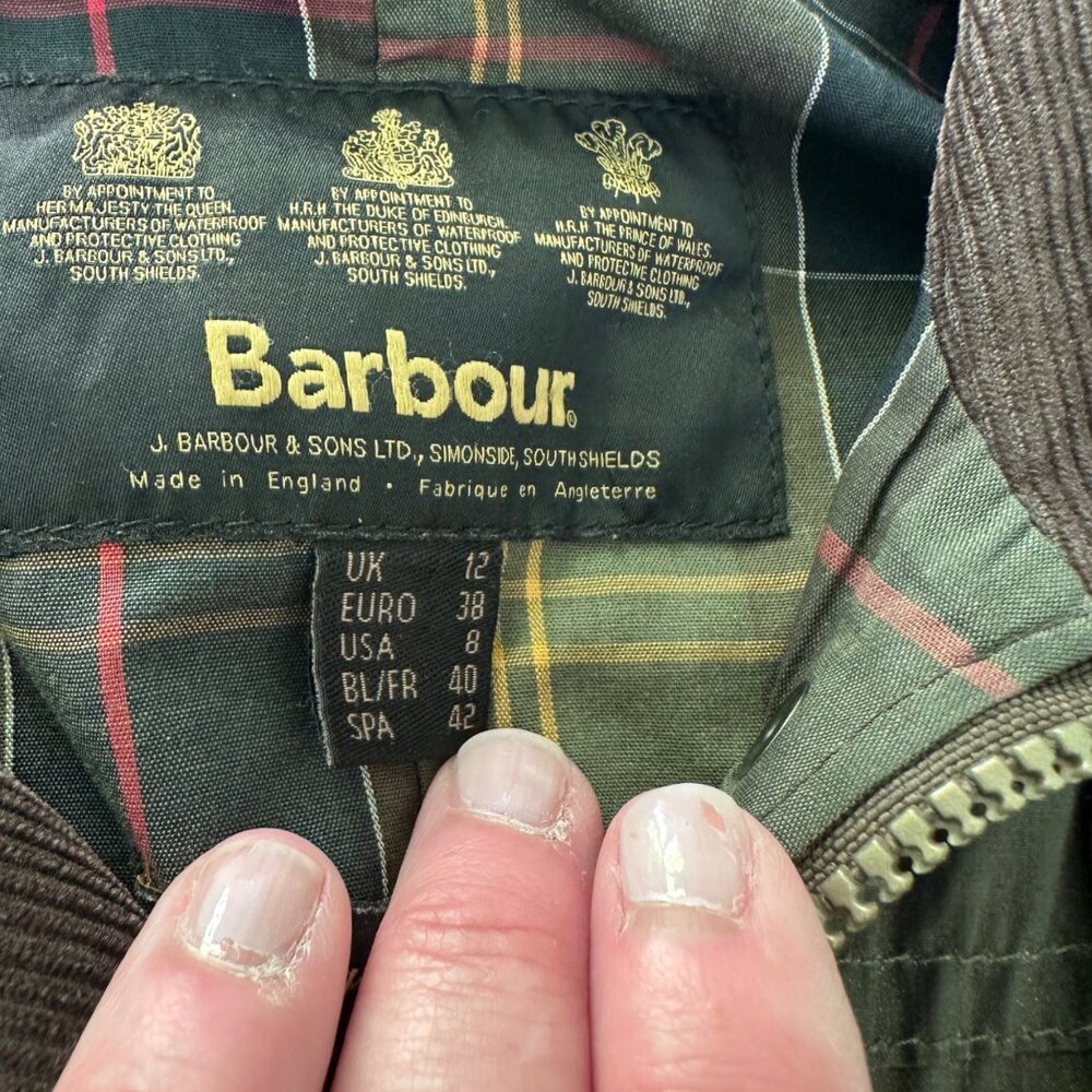 Barbour Jacket Womens US 8 UK 12 Flyweight Wax Utility Classic Preppy Rain - Picture 7 of 13
